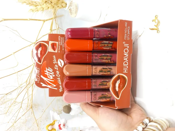 پک 6 تایی رژ لب مایع ضد آب هدی موجی ‏HUDAMOJI‏ کد L442