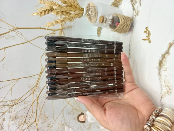 مداد ابرو ضد آب فرچه دار بسته 12 عددی فلورمار ساخت اروپا