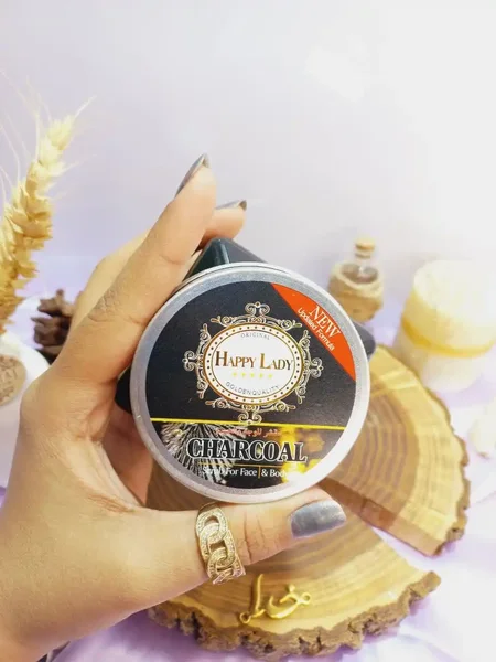 اسکراب شنی صورت و بدن رایحه زغال هپی لیدی HAPPY LADY کد HL208