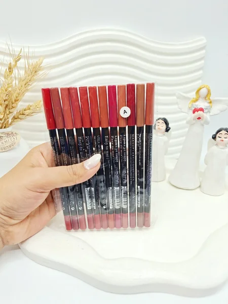 پک 12تایی خط لب مدادی Barin کد A  (رنگ پک مداد مشکی) 5616