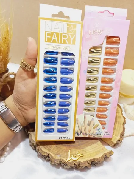 ناخن مصنوعی آینه ای رنگی نوک تیز برند FAIRY کد 1689