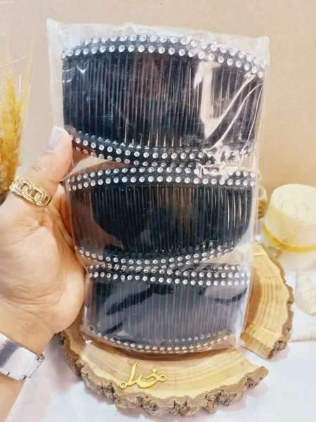 شانه نشکن مو سایز بزرگ زنانه نگین دار کد 1