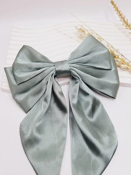 گیره یا گلسر مو فرانسوی طرح پاپیون جنس ساتن با کیفیت (رنگ سدری)