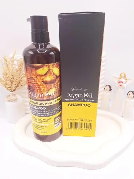شامپو آرگان ضد وز و موخوره مناسب موهای کراتین شده حجم 900 میل مدل جدید کد 9415
