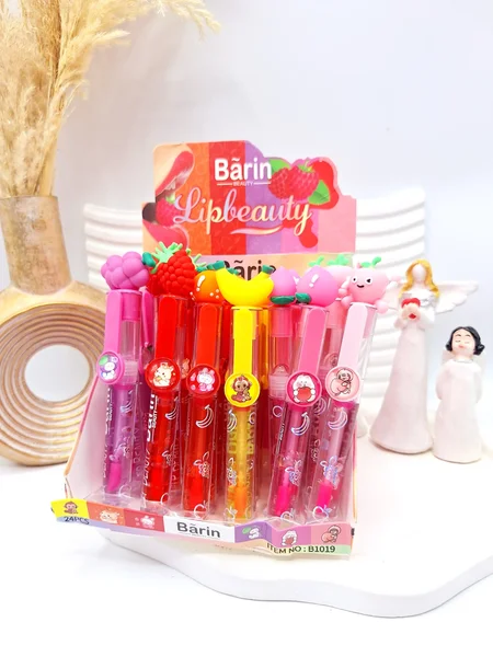 برق لب رنگی طرح خودکاری مدل میوه ای برند Barin کد 1019