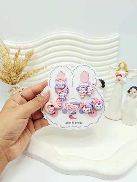 پک 10 تایی کش مو طرح دلقک کرومی